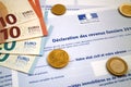 French property tax form Royalty Free Stock Photo