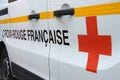 French Red Cross vehicle in close-up