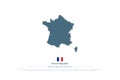 French Republic map and official flag icon. France political map Royalty Free Stock Photo