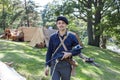 French Resistance Fighter with Vintage Sten Gun Royalty Free Stock Photo