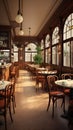 French restaurant ambiance in 3D, featuring a vintage cafe aesthetic