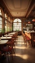 French restaurant ambiance in 3D, featuring a vintage cafe aesthetic