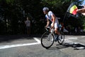 French rider Thibaut Pinot of the FDJ team climbs towards the summit finish at La Planche des Belles Filles