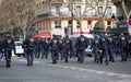 French riot police in the street during yellow vests Gilets jaunes protest in Paris