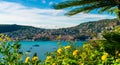 French Riviera coast with medieval town Villefranche sur Mer, France