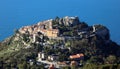 Eze village French riviera, CÃÂ´te d`Azur, mediterranean coast, Eze, Saint-Tropez, Cannes and Monaco. Blue water and luxury yachts.