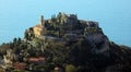 Eze village French riviera, CÃÂ´te d`Azur, mediterranean coast, Eze, Saint-Tropez, Cannes and Monaco. Blue water and luxury yachts. Royalty Free Stock Photo