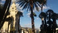 French riviera Monte-Carlo monaco landscape view garden palms trees Royalty Free Stock Photo