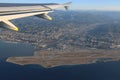 French riviera and the Nice airport from height of flight of the Royalty Free Stock Photo