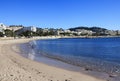 French Riviera in winter, lonely beach Cannes, France