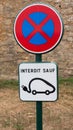 French road sign for electric cars