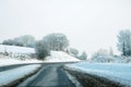 French road snow landscape