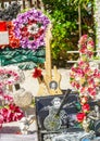 French rock star Johnny Hallyday`s grave at the Lorient Cemetery on the island of Saint Barthelemy