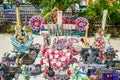 French rock star Johnny Hallyday`s grave at the Lorient Cemetery on the island of Saint Barthelemy