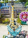 French rock star Johnny Hallyday`s grave at the Lorient Cemetery on the island of Saint Barthelemy