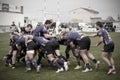 French rugby team of Soyaux Angouleme plays invited team