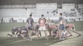 French rugby team of Soyaux Angouleme plays invited team