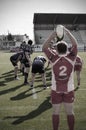 French rugby team of Soyaux Angouleme plays invited team