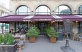 The French-Russian cafe restaurant Pouchkine decorated for Christmas. it located Madeleine place in Paris, France.