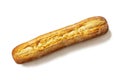 French rustic baguette with a Golden crust on a white background