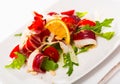 French salad Magret de canard seche closeup Royalty Free Stock Photo