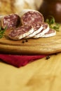 French Salami with Rosemary Royalty Free Stock Photo