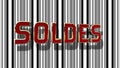 French Sale 3D Text With Barcode Abstract Line Background Royalty Free Stock Photo