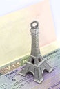 French Schengen visa close up Royalty Free Stock Photo