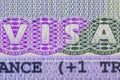 French Schengen visa close up Royalty Free Stock Photo