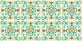 French seamless background, pattern with ornaments, colorful decor with mosaic.