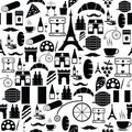 French seamless pattern background icon