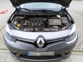 French sedan car Renault Fluence 1.6 engine compartment Royalty Free Stock Photo