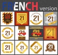 French set of number 21 templates