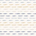 French shabby chic doodle stripe vector stripe background. Broken watercolor line off white seamless pattern. Hand drawn