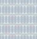 French shabby chic trellis vector stripe background. Ornate ornmental ironwork fence seamless pattern. Hand drawn