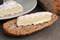 French sheep cheese on a slice of bread