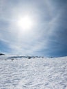 French ski resort high in the mountains