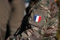 French soldier in combat gear during a NATo Multinational Exercise Royalty Free Stock Photo