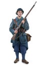 French soldier 1914 1918 isolated on a white background Royalty Free Stock Photo