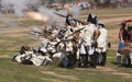 French soldiers shooting the enemy in Representation of the Battle of Bailen