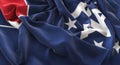 French Southern Flag Ruffled Beautifully Waving Macro Close-Up S