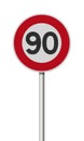 French Speed Limit 90 road sign