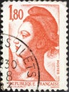 French stamp from the Freedom series by Pierre Gandon Royalty Free Stock Photo