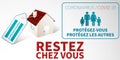 French stay home banner