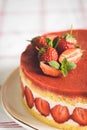 French strawberry cake Fraisier. Royalty Free Stock Photo