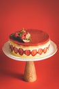 French strawberry cake Fraisier. Royalty Free Stock Photo