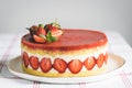 French strawberry cake Fraisier. Royalty Free Stock Photo