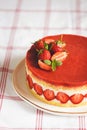 French strawberry cake Fraisier. Royalty Free Stock Photo