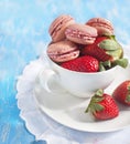 French strawberry macaroons.