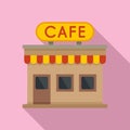 French street cafe icon, flat style